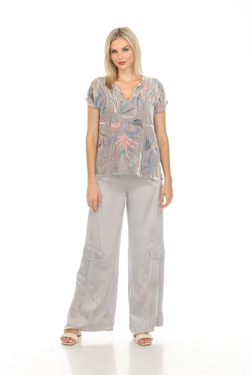 Johnny Was Workshop Estrella Wide Leg Cargo Pants Boho Chic W60723 *