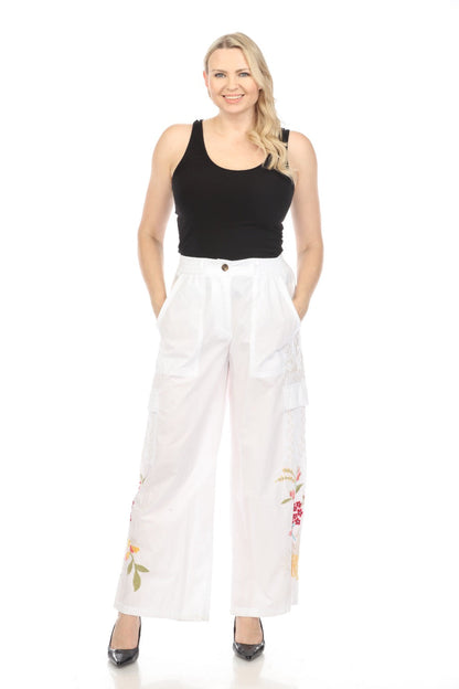 Johnny Was Workshop Malory Drawstring Hem Cargo Pants Boho Chic W61624 *