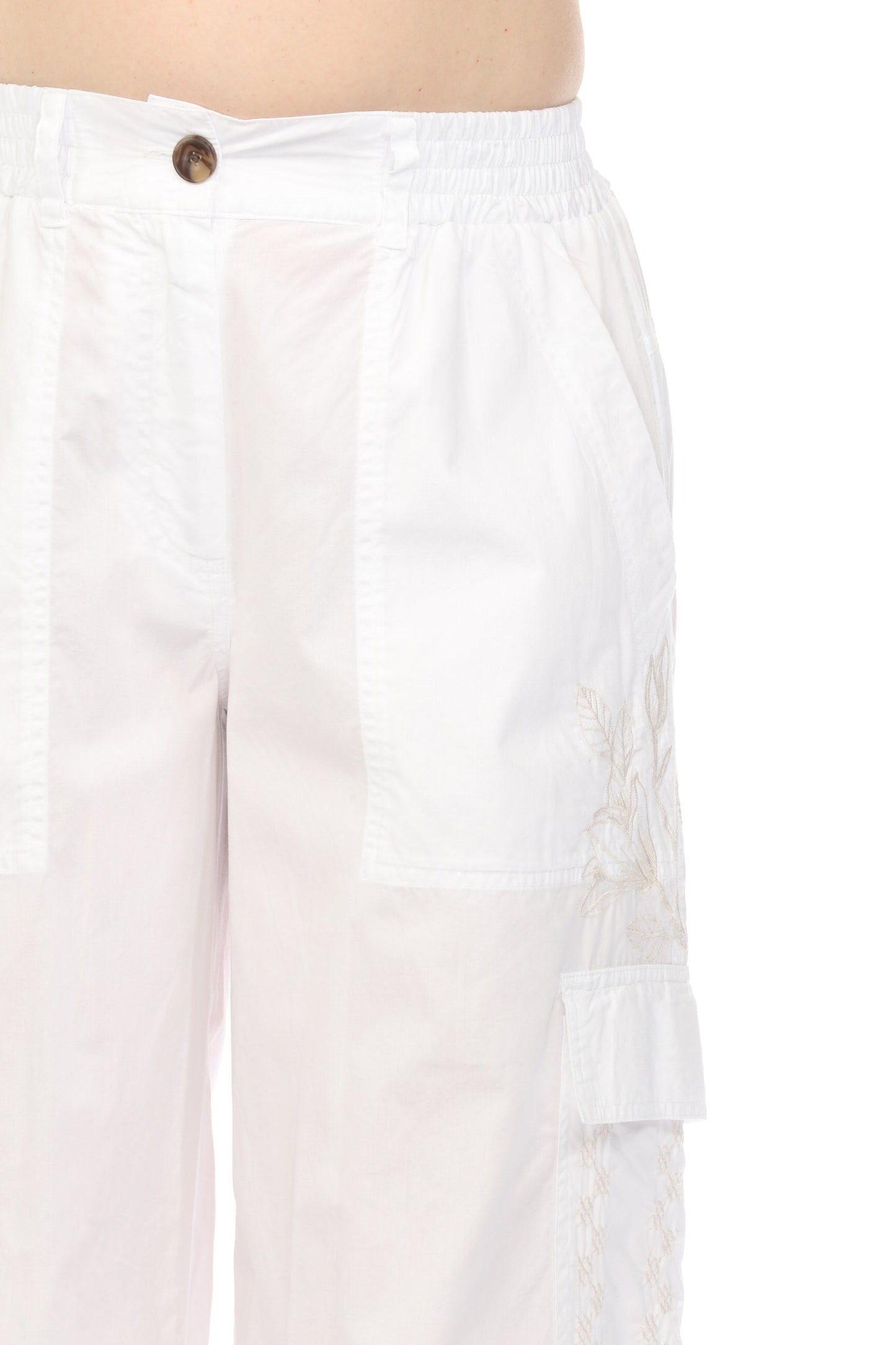 Johnny Was Workshop Malory Drawstring Hem Cargo Pants Boho Chic W61624 *