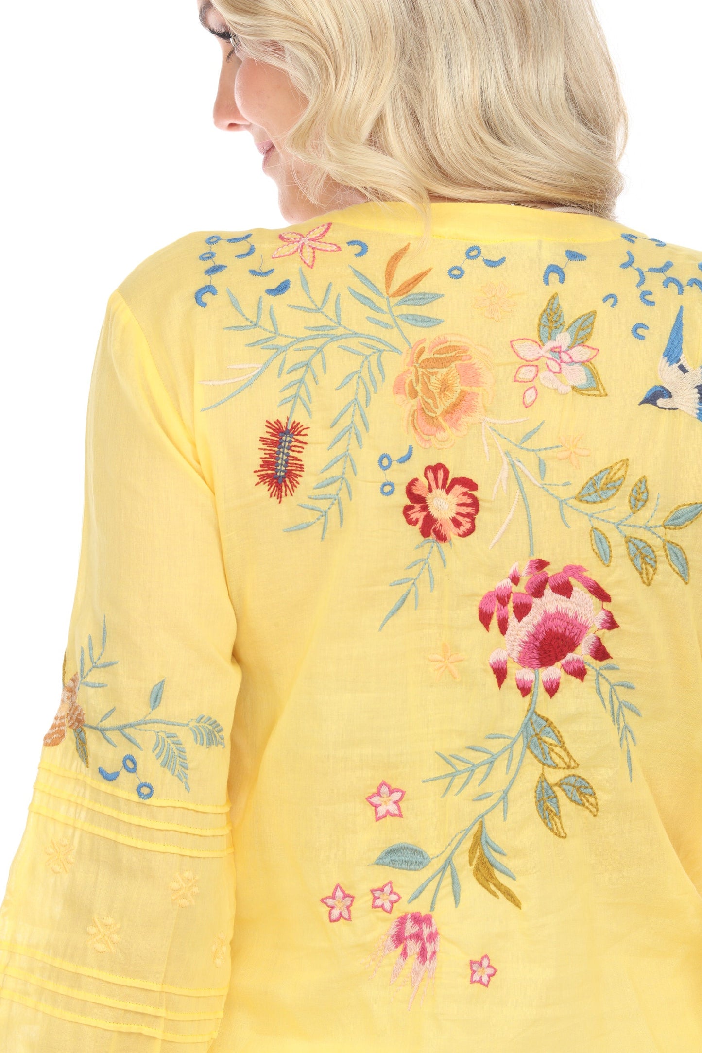 Johnny Was Workshop Embroidered Tassel Top W17424 Boho Chic *