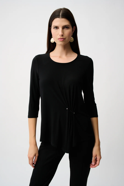 Joseph Ribkoff Asymmetrical Scoop Neck 3/4 Sleeves Tunic Top 253027