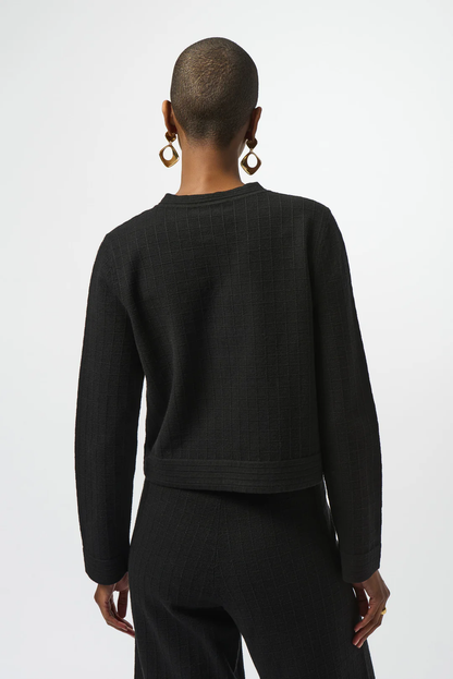 Joseph Ribkoff Black Crew Neck Button Front Jacket 253983-R