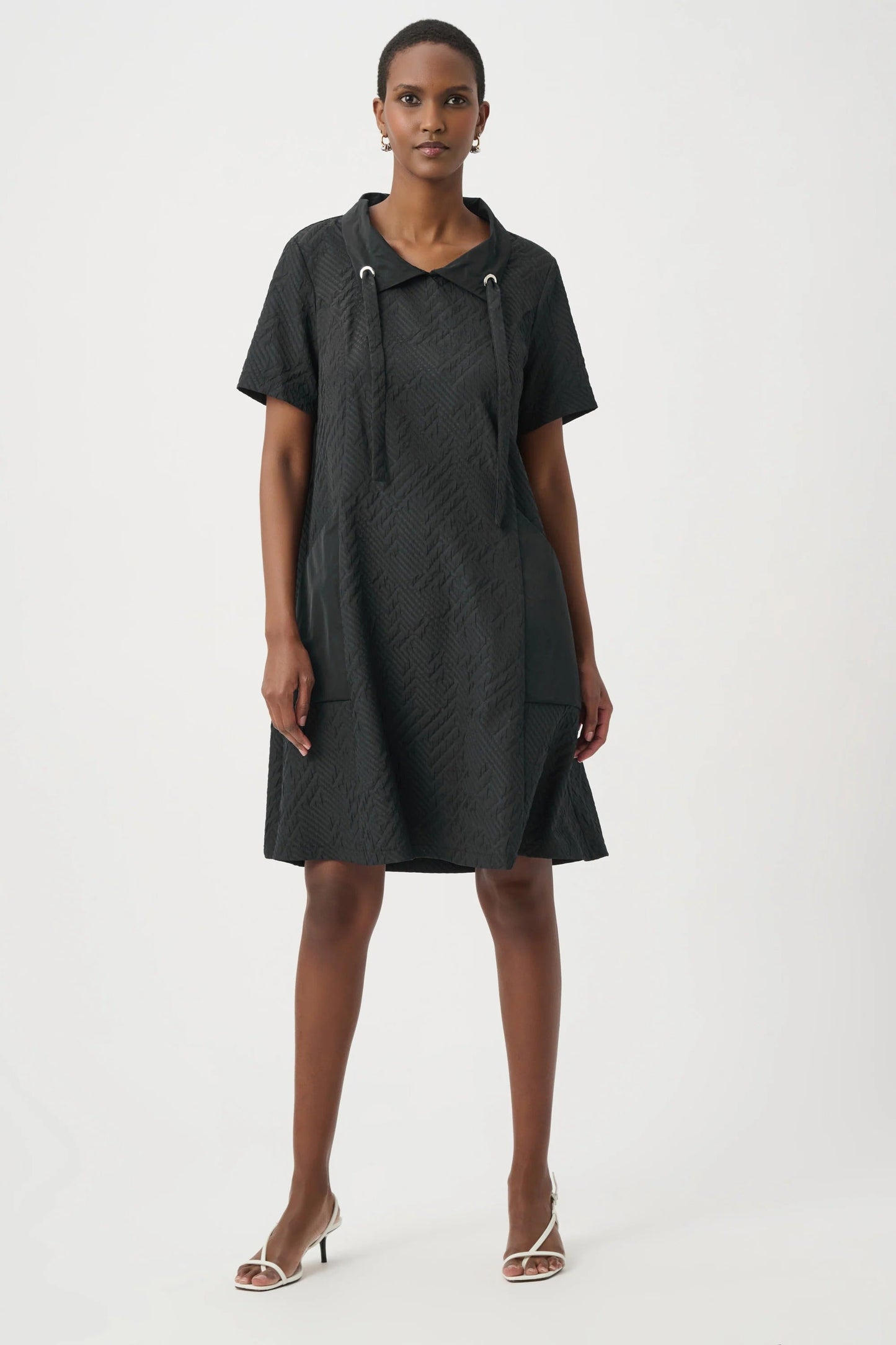Joseph Ribkoff Geometric Textured Jacquard A-Line Dress 261027