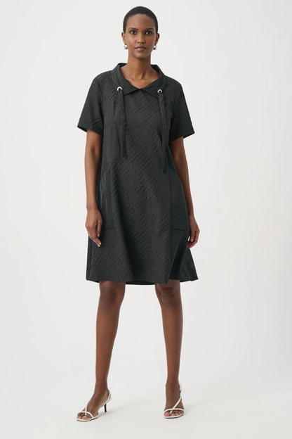 Joseph Ribkoff Geometric Textured Jacquard A-Line Dress 261027