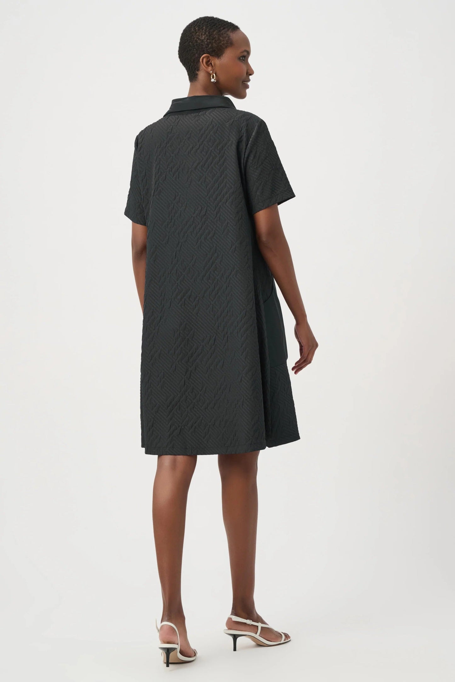 Joseph Ribkoff Geometric Textured Jacquard A-Line Dress 261027