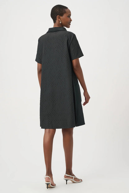 Joseph Ribkoff Geometric Textured Jacquard A-Line Dress 261027