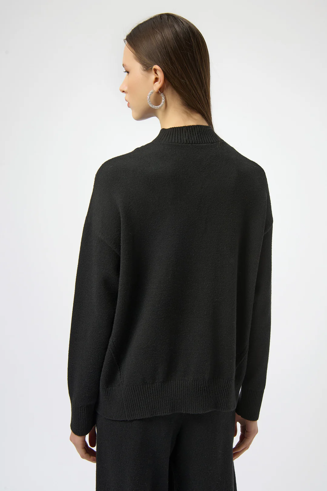 Joseph Ribkoff Embellished Zipped Mock Neck Pullover Sweater 254933