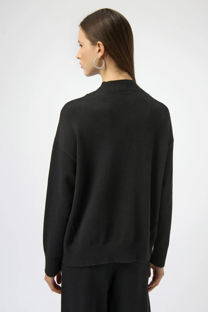 Joseph Ribkoff Embellished Zipped Mock Neck Pullover Sweater 254933