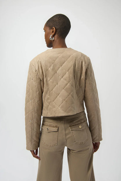 Joseph Ribkoff Fawn Long Sleeves Crew Neck Quilted Jacket 254929