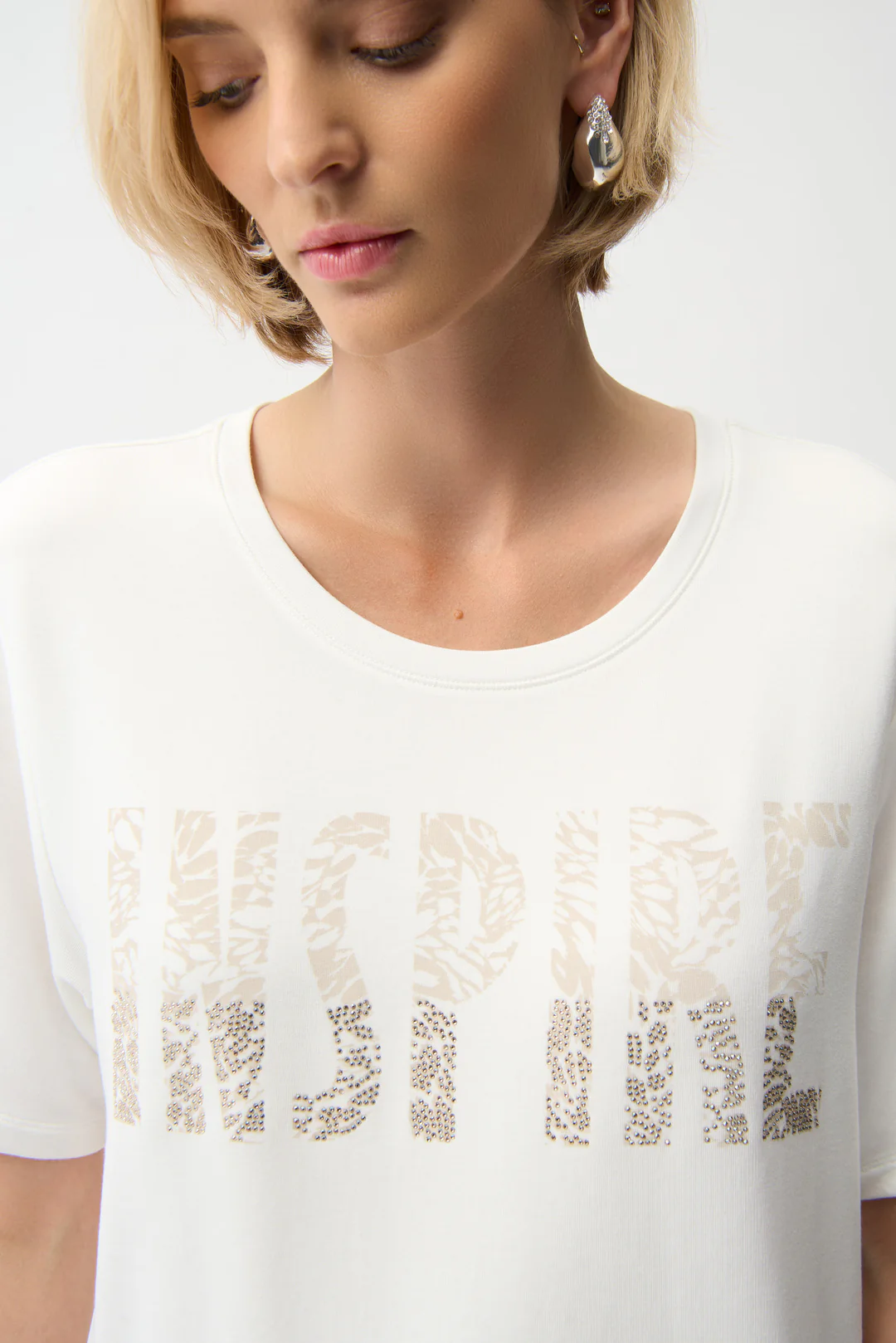 Joseph Ribkoff Embellished Graphic Print T-Shirt 261967