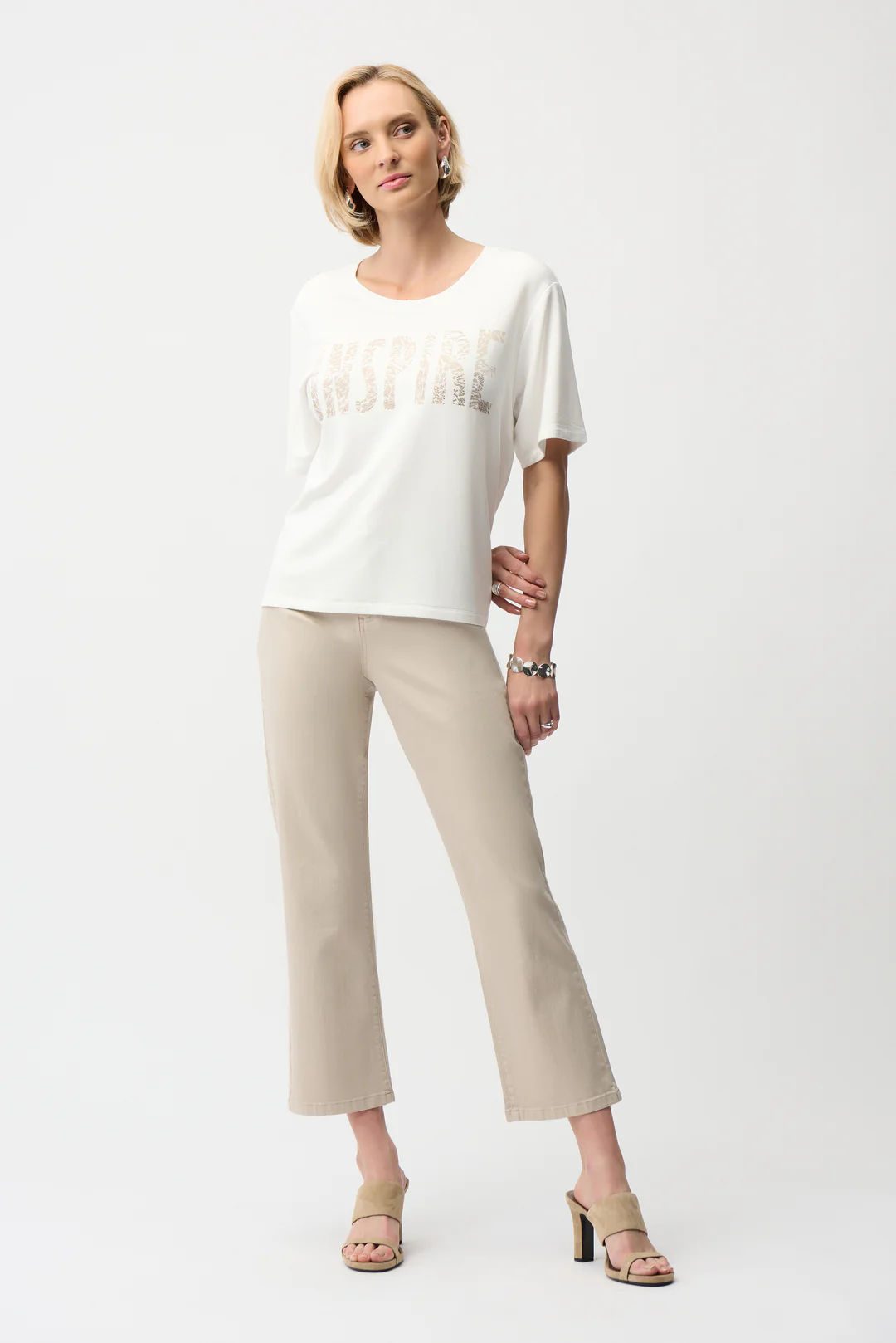 Joseph Ribkoff Embellished Graphic Print T-Shirt 261967