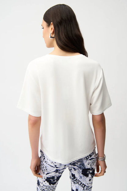 Joseph Ribkoff Embellished Graphic Print T-Shirt 261967