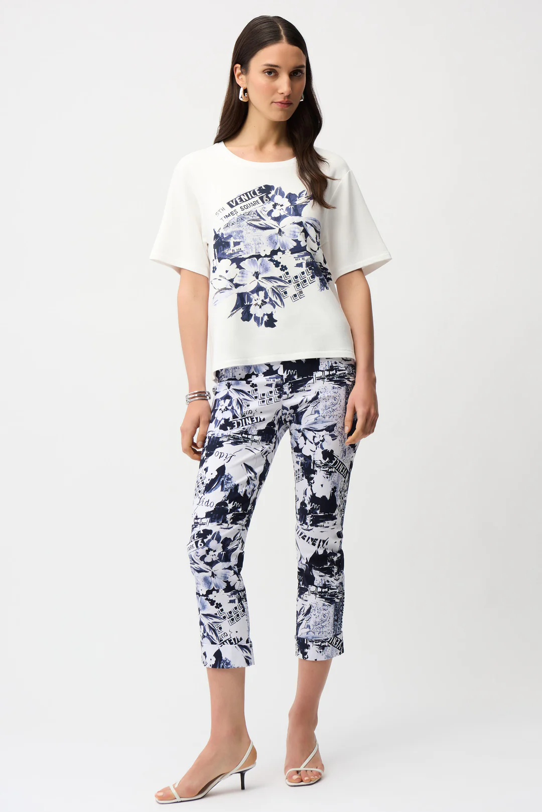 Joseph Ribkoff Embellished Graphic Print T-Shirt 261967