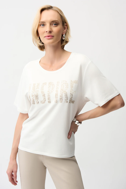 Joseph Ribkoff Embellished Graphic Print T-Shirt 261967