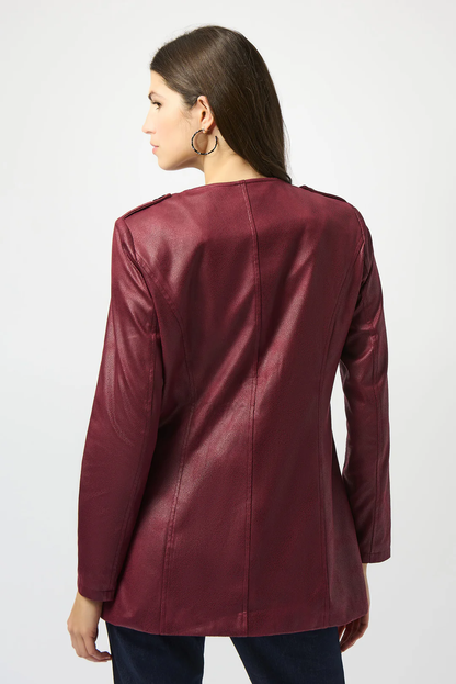 Joseph Ribkoff Merlot Long Sleeve Faux Suede Jacket 253934-R