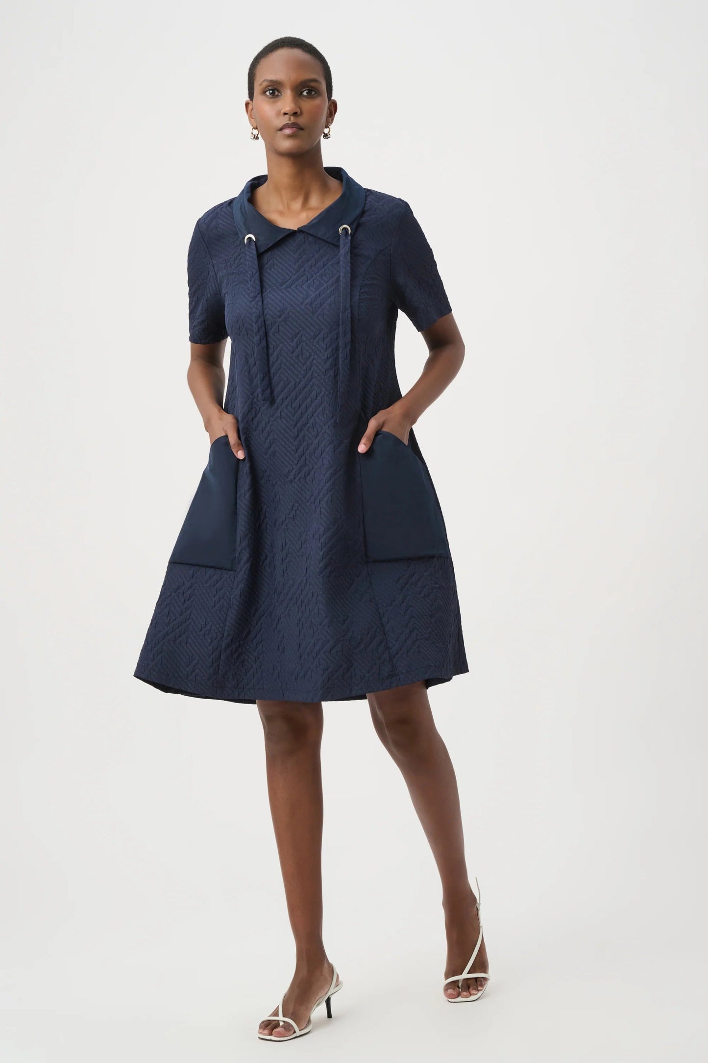 Joseph Ribkoff Geometric Textured Jacquard A-Line Dress 261027