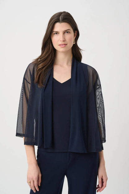 Joseph Ribkoff Open Front 3/4 Sleeves Mesh Cover-Up 261204