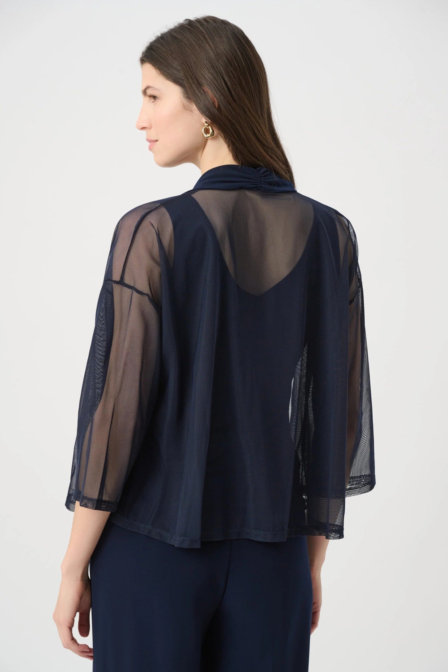 Joseph Ribkoff Open Front 3/4 Sleeves Mesh Cover-Up 261204