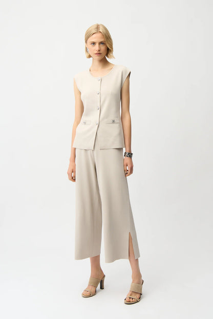 Joseph Ribkoff Moonstone Button Front Knitted Vest 261938