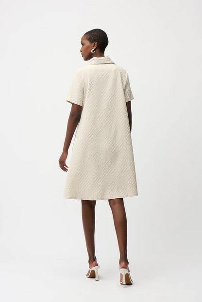 Joseph Ribkoff Geometric Textured Jacquard A-Line Dress 261027