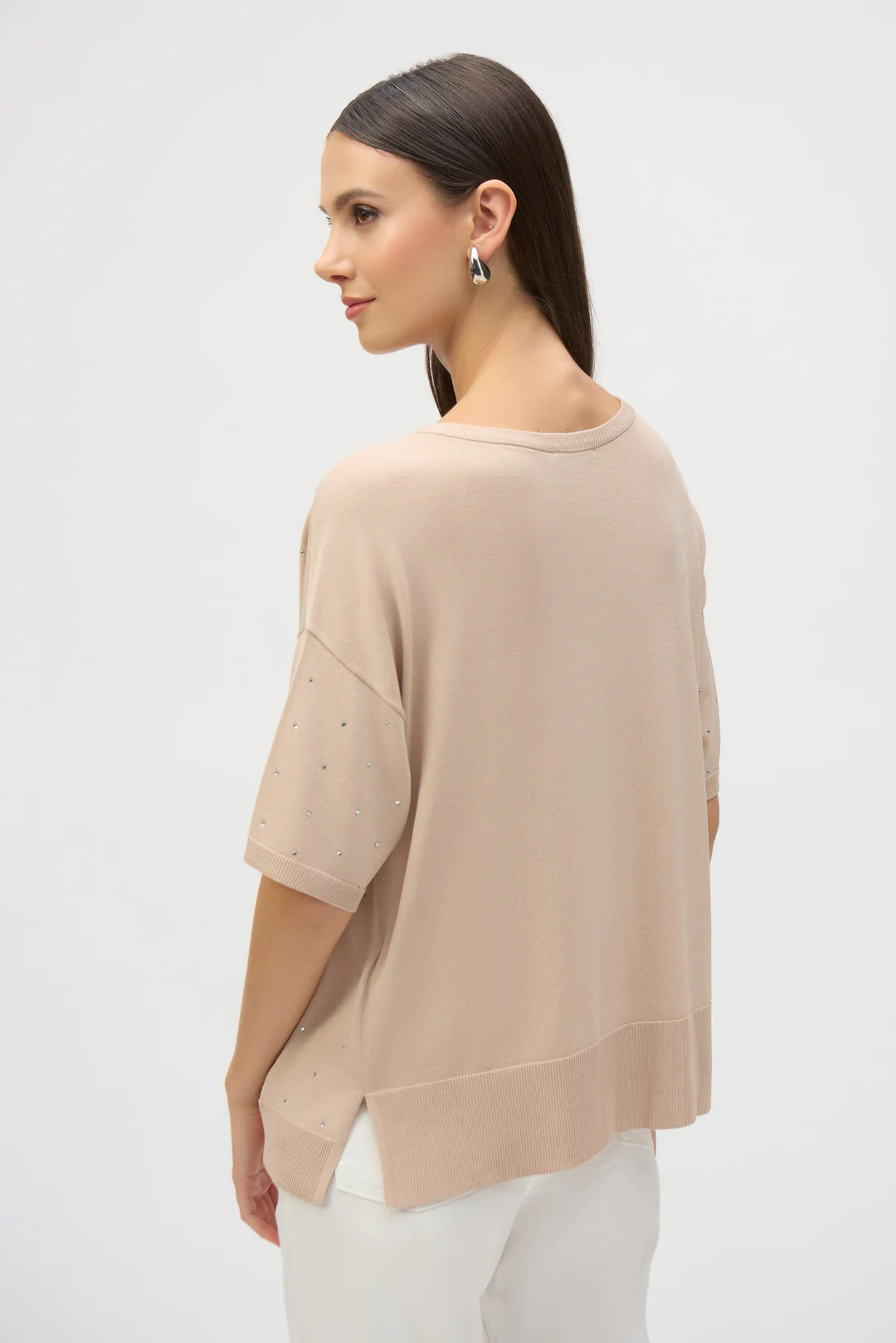 Joseph Ribkoff Parchment Sweater Knit Elbow Sleeves Top 252906