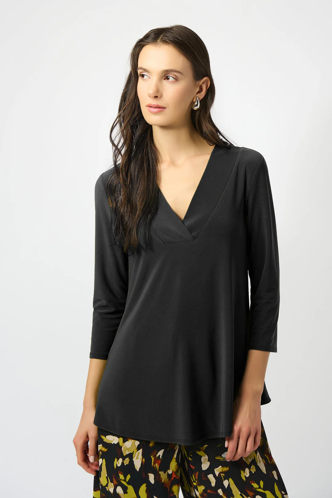 Joseph Ribkoff V-Neck 3/4 Sleeve Flared Top 253112
