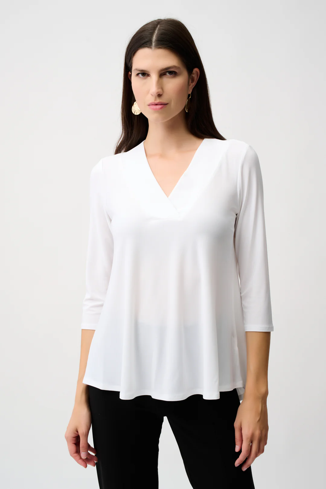 Joseph Ribkoff V-Neck 3/4 Sleeve Flared Top 253112