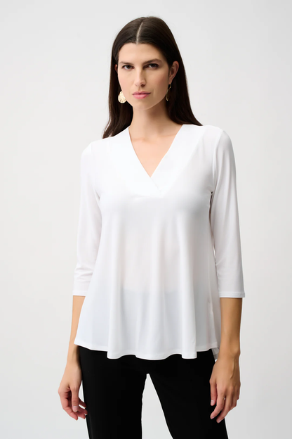 Joseph Ribkoff V-Neck 3/4 Sleeve Flared Top 253112
