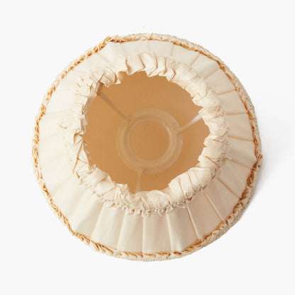 Square Rechargeable Lamp with Cream Frilled Silk Shade (18cm)