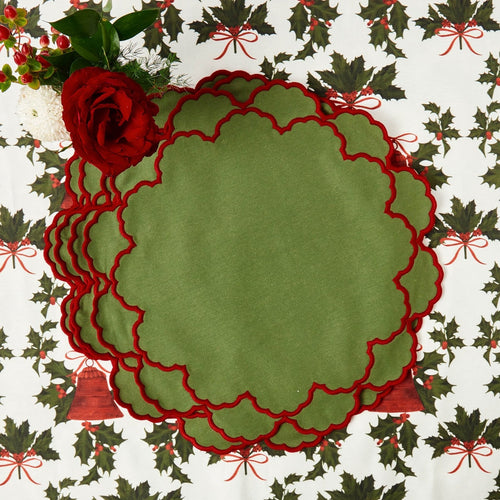 Green & Red Lily Placemats (Set of 4)