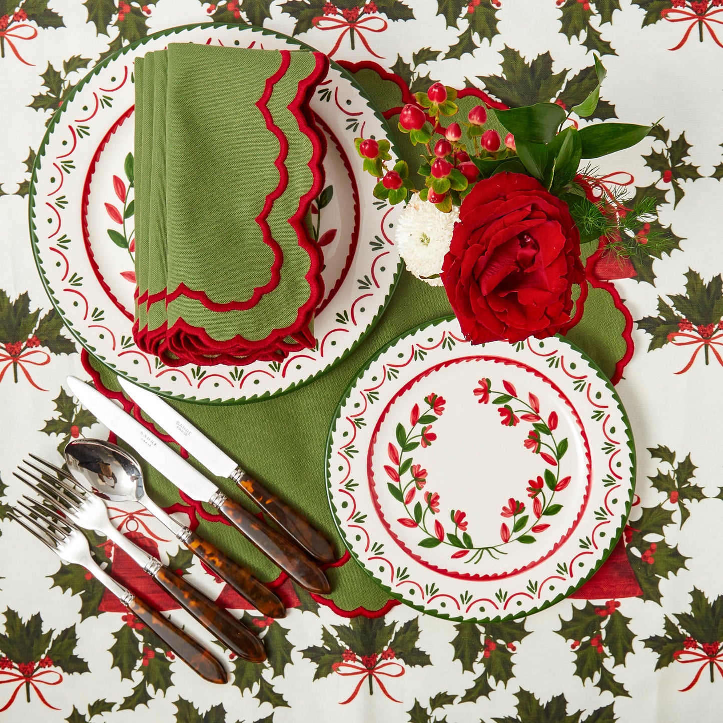 Green & Red Lily Placemats (Set of 4)