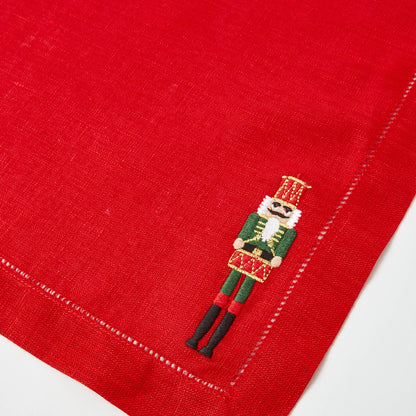 Red Eloise Linen Placemats & Nutcracker Napkins (Set of 4)