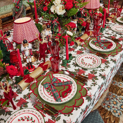 Large Red & Green Tartan Napkin Bows (Pair)