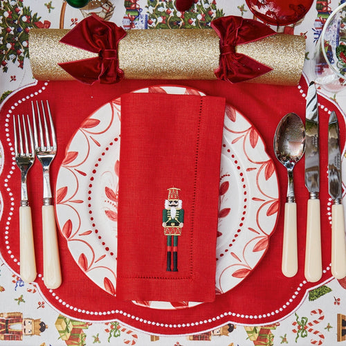 Red Eloise Linen Placemats & Nutcracker Napkins (Set of 4)