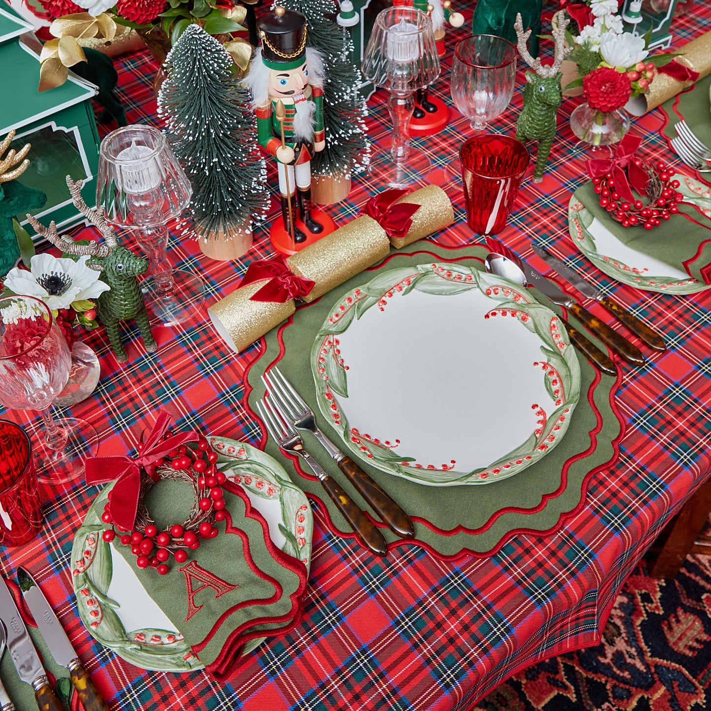 Green & Red Katherine Placemats (Set of 4)