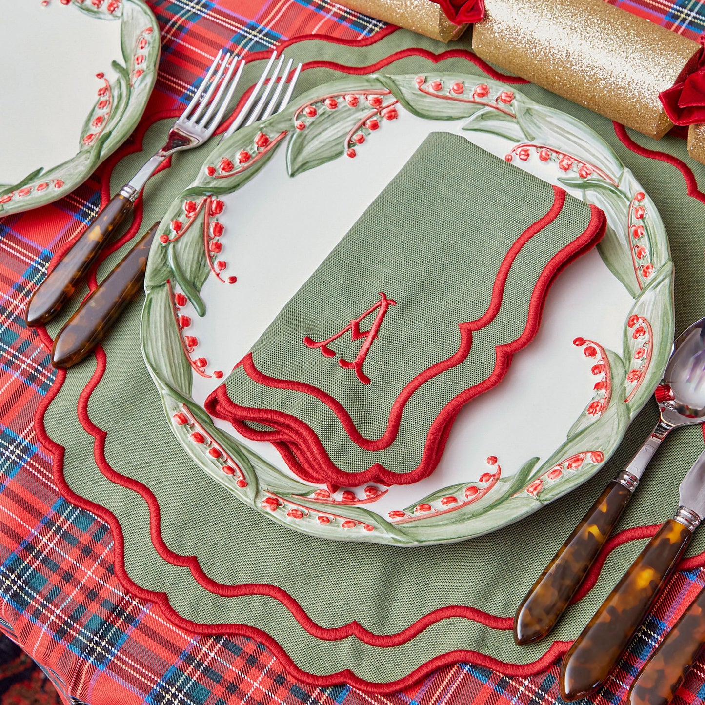 Green & Red Katherine Placemats (Set of 4)