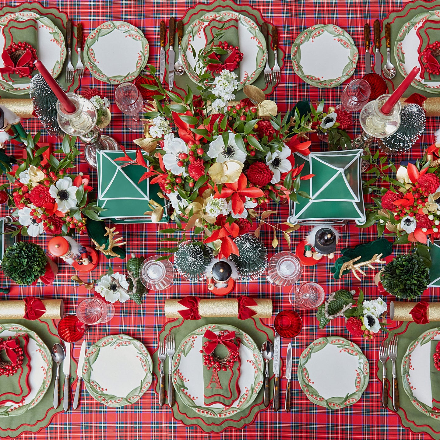 Green & Red Katherine Placemats (Set of 4)