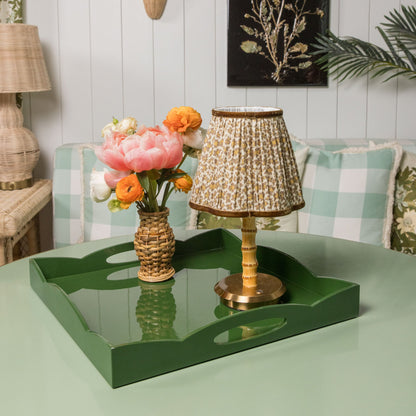 Bamboo Short Rechargeable Lamp with Leopard Shade (18cm)