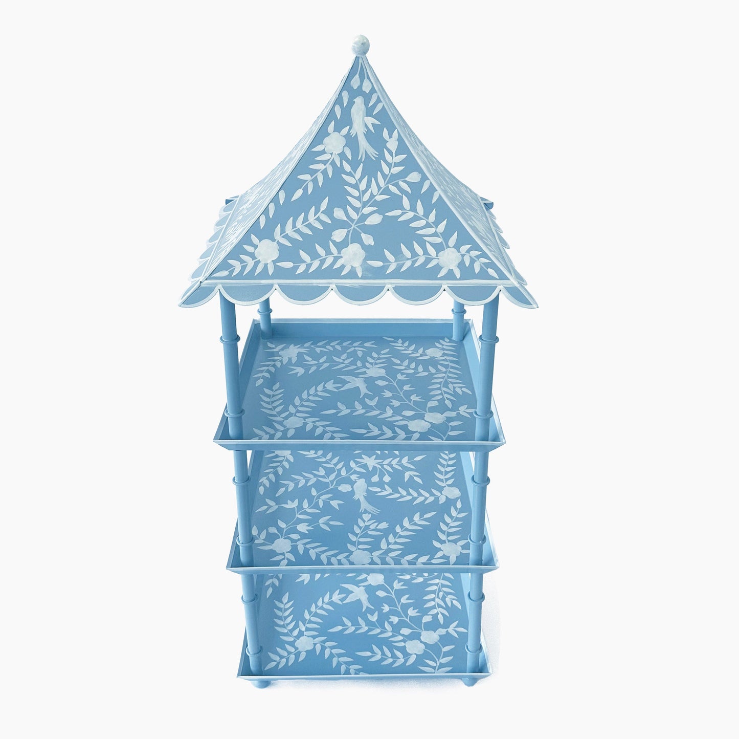 Blue Tole Three Tier Pagoda Stand