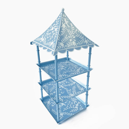Blue Tole Three Tier Pagoda Stand