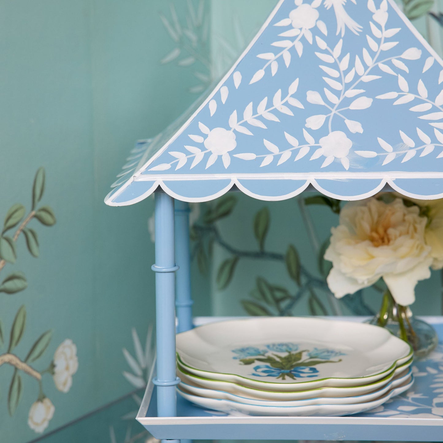 Blue Tole Three Tier Pagoda Stand
