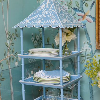 Blue Tole Three Tier Pagoda Stand