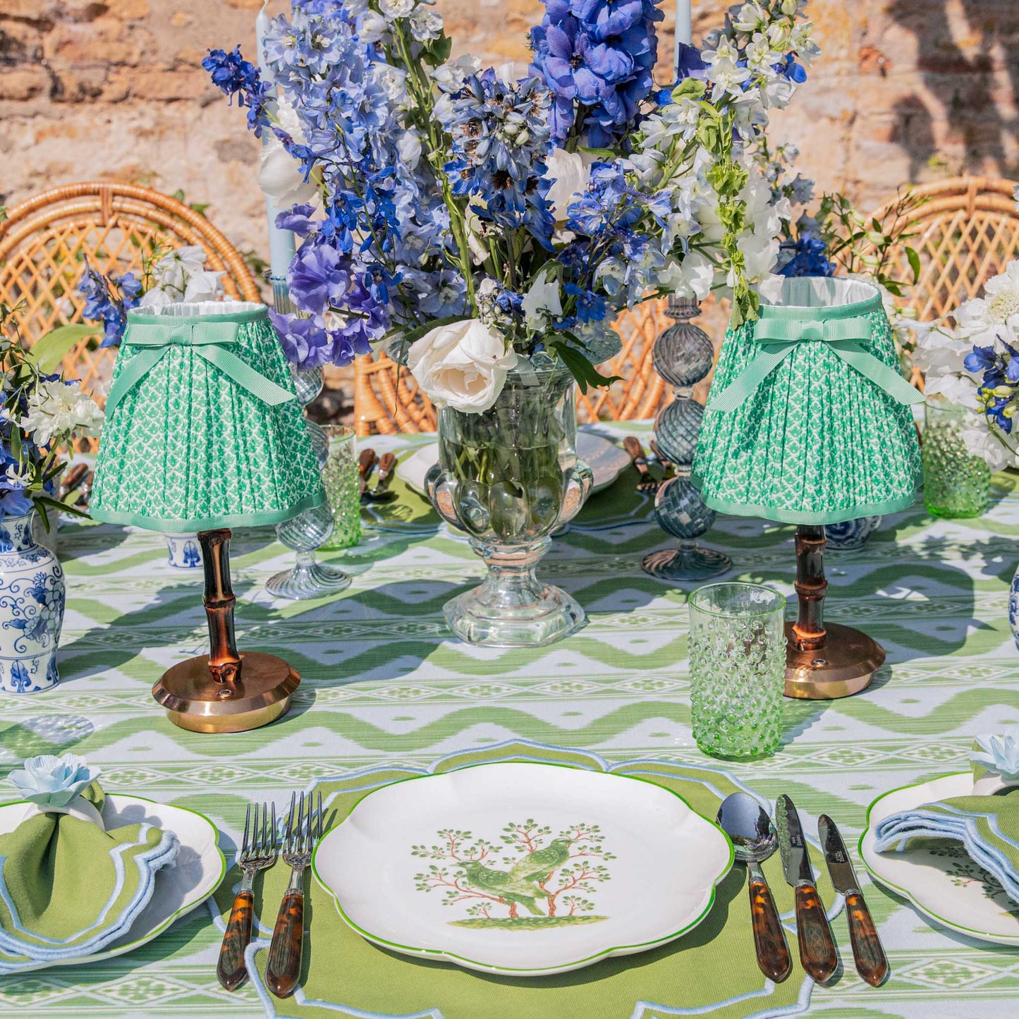 Emerald Hobnail Glasses (Set of 6)