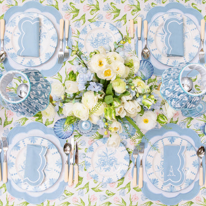 Blue Serena Appliqué Placemats & Napkins (Set of 4)