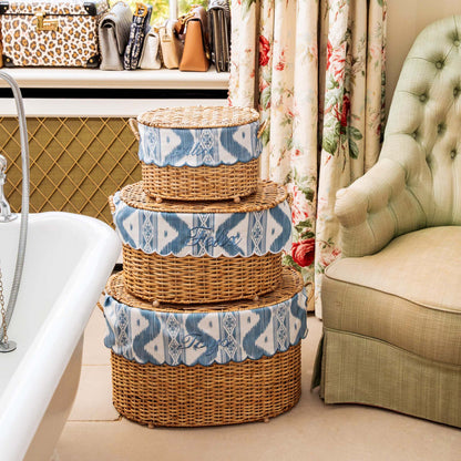 Isabella Rattan Basket with Ikat Liner (Extra Small)