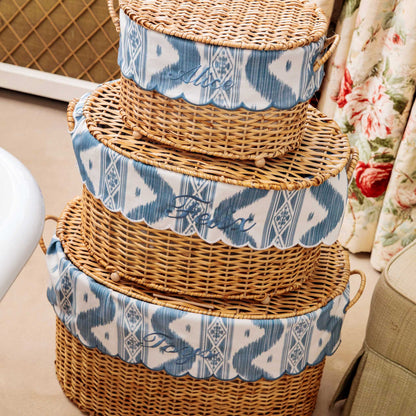 Isabella Rattan Basket with Ikat Liner (Extra Small)