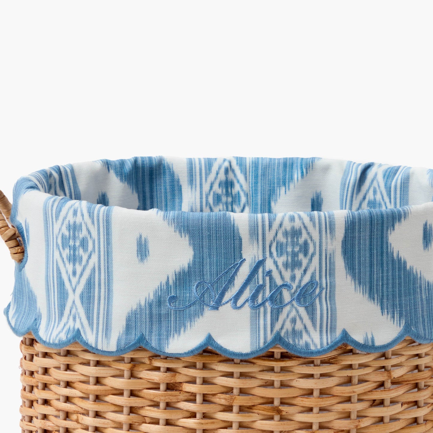 Isabella Rattan Basket with Ikat Liner (Extra Small)