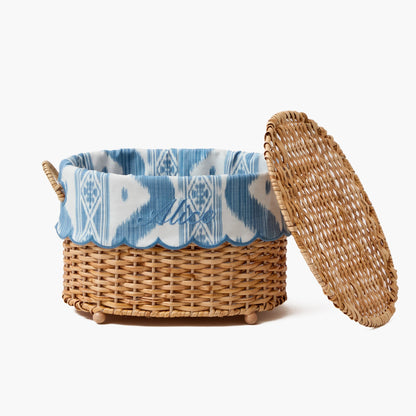 Isabella Rattan Basket with Ikat Liner (Extra Small)