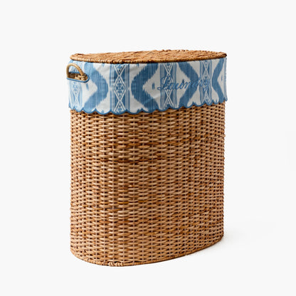 Isabella Rattan Laundry Basket with Ikat Liner