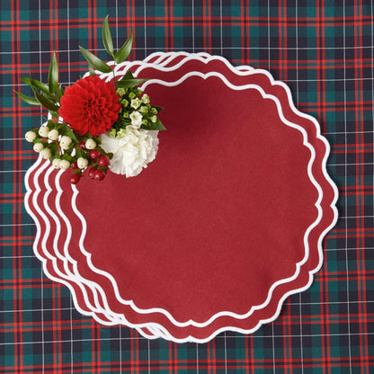 Berry Red Katherine Placemats (Set of 4)